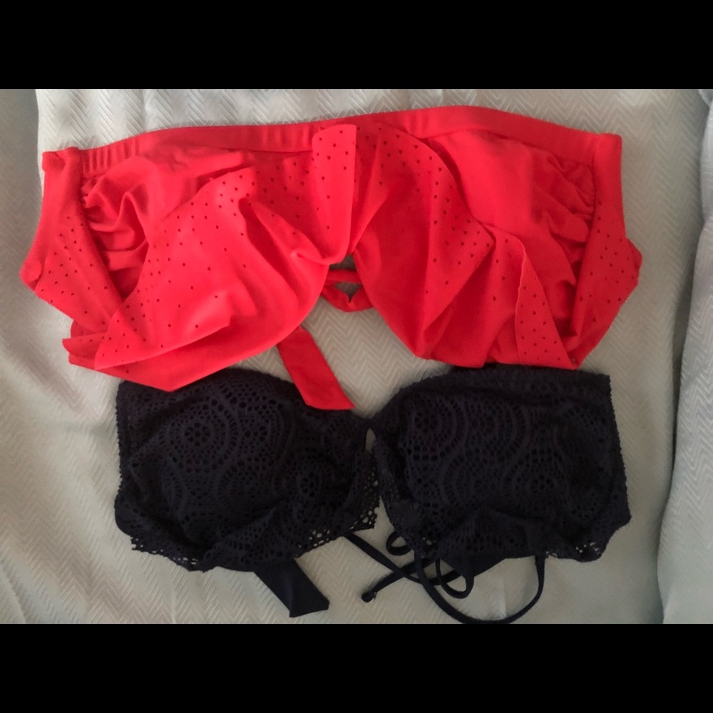 Three  XL bandeau bikini tops